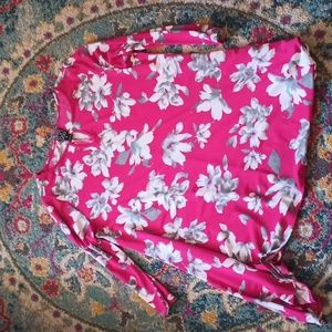 Clara Sun Woo Pink White Floral Print Tunic Top M